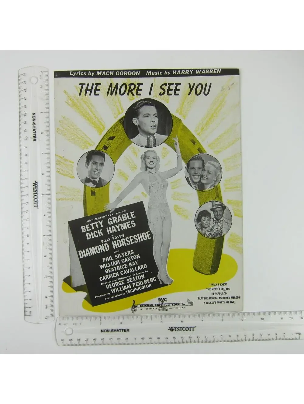 Sheet Music The More I See You Diamond Horseshoe Betty Grable Dick Haymes 1945